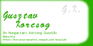 gusztav korcsog business card